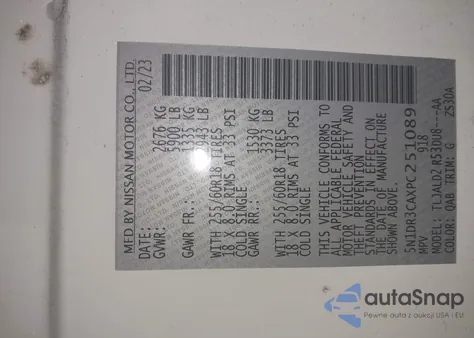 2023 Nissan Pathfinder Sl Fwd from USA, damaged, VIN 5N1DR3CAXPC251089